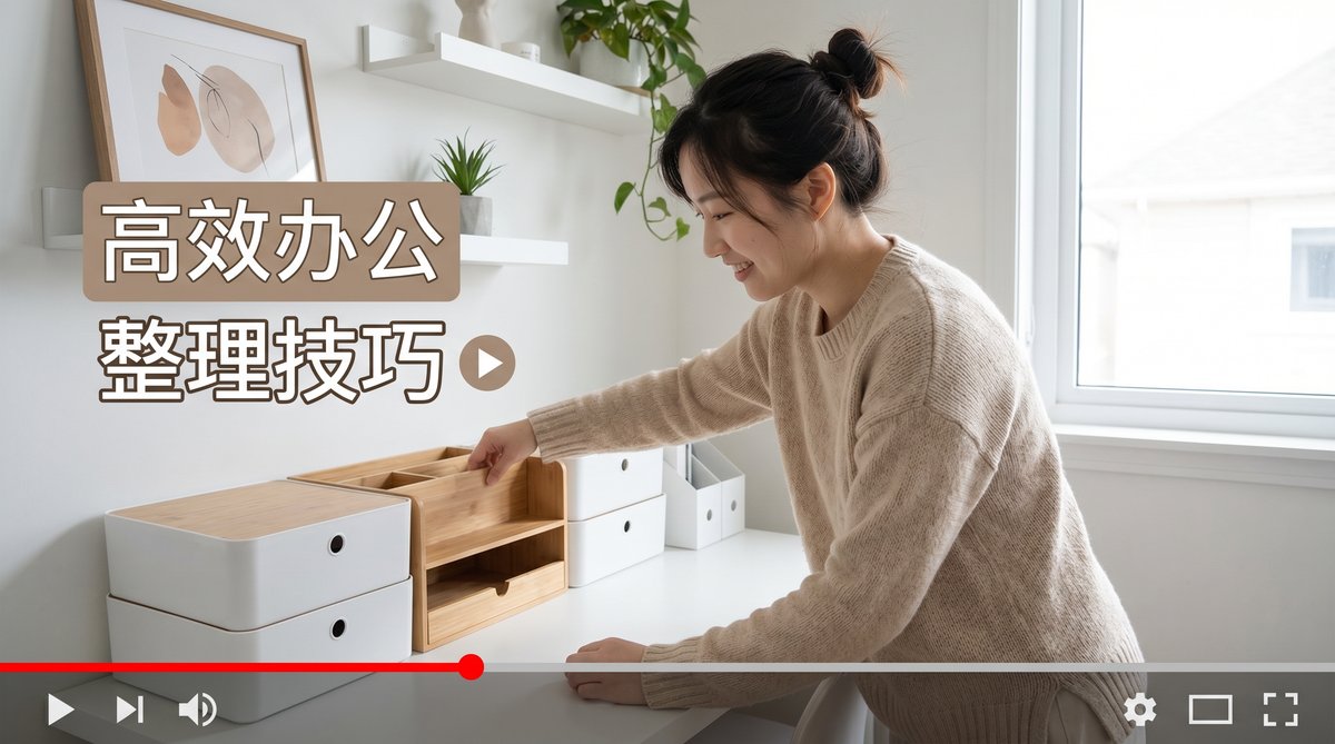 17C居家整理视频教程 - 高效办公桌收纳视频演示